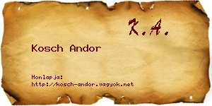 Kosch Andor névjegykártya